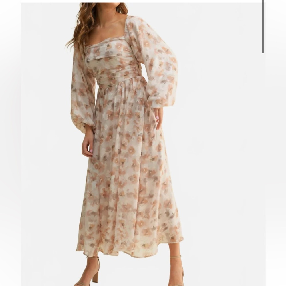 Savannah Floral Maxi dress. Elegant Fall party or wedding guest Dress